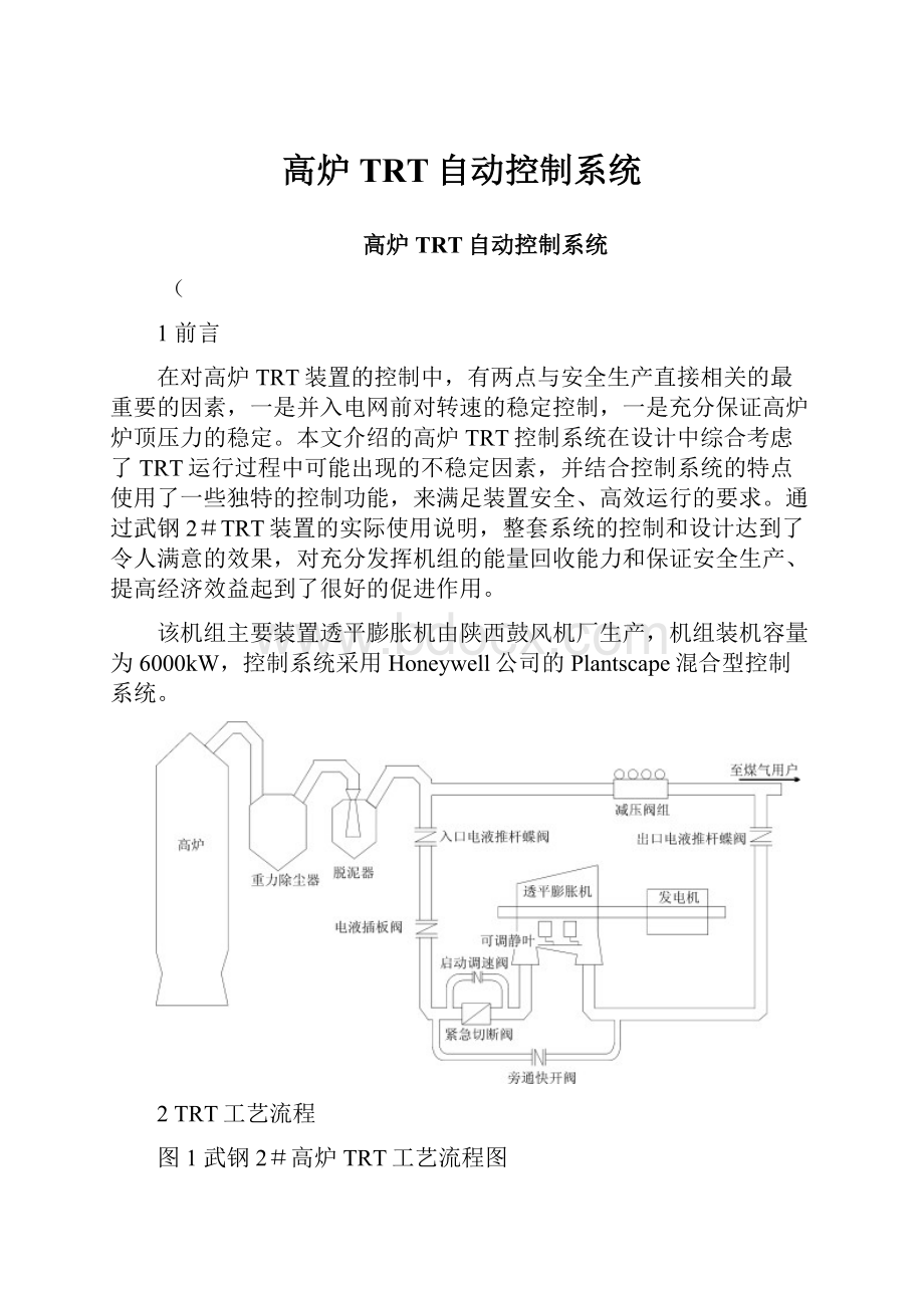 高炉TRT自动控制系统.docx