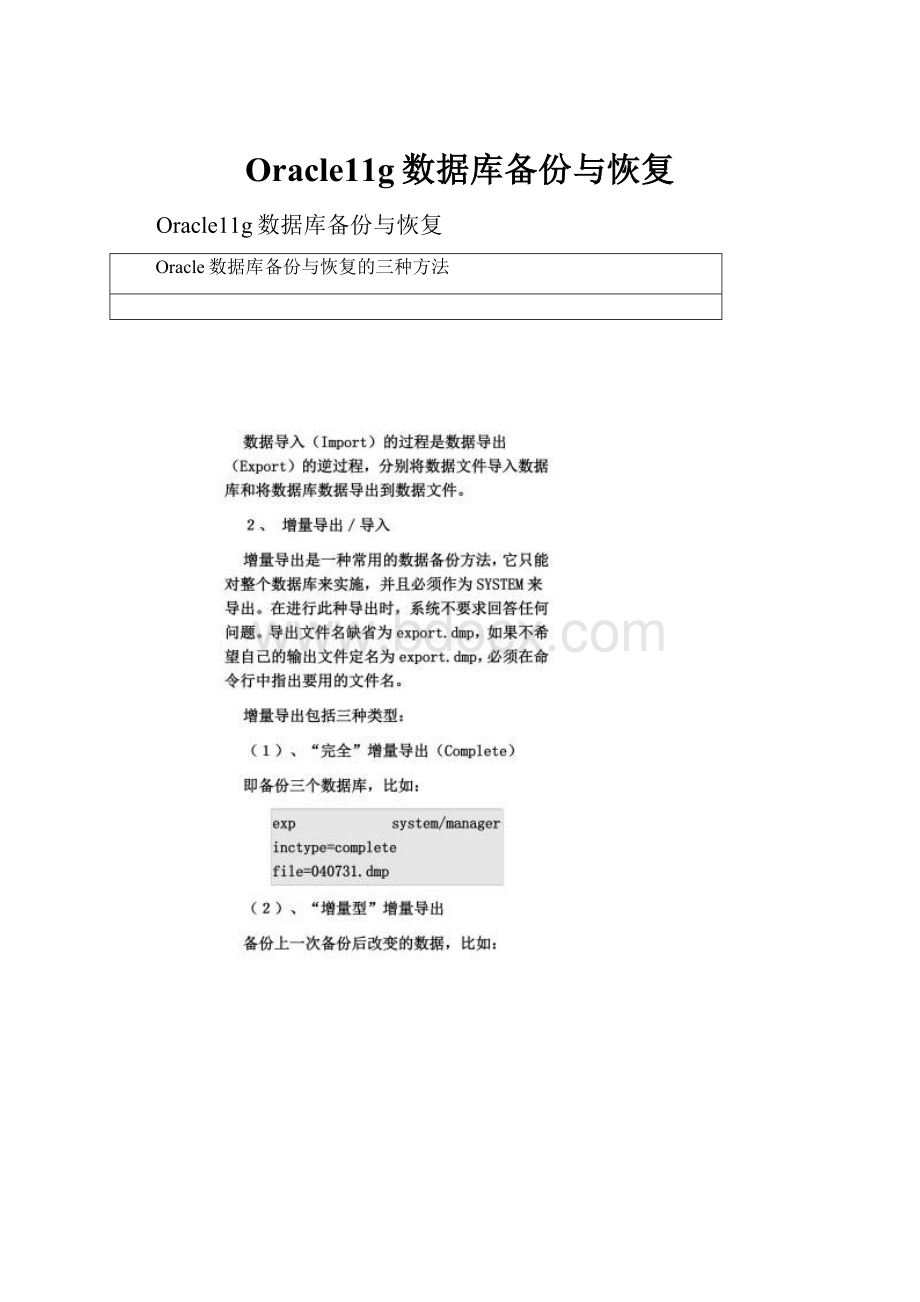 Oracle11g数据库备份与恢复.docx