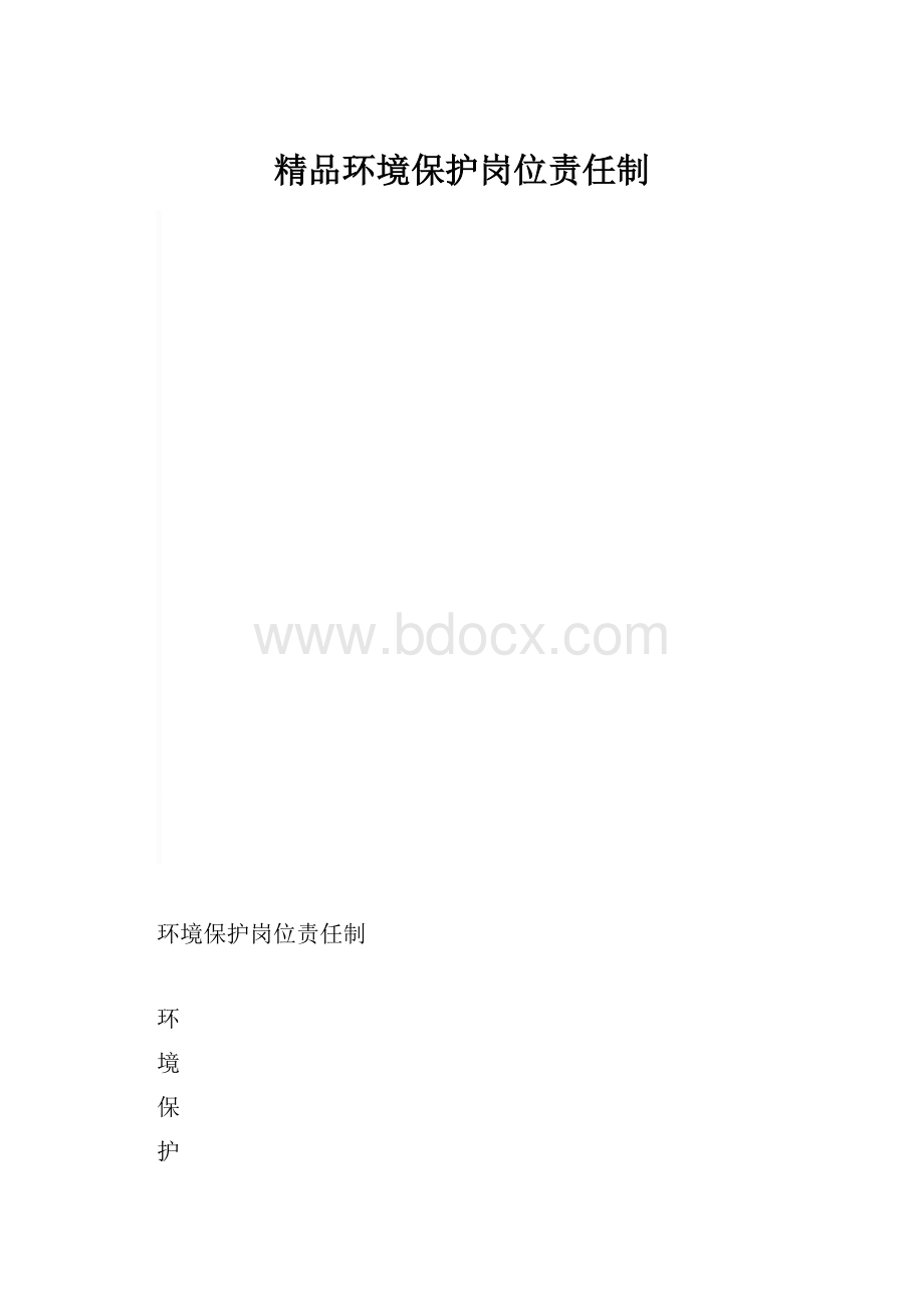 精品环境保护岗位责任制.docx