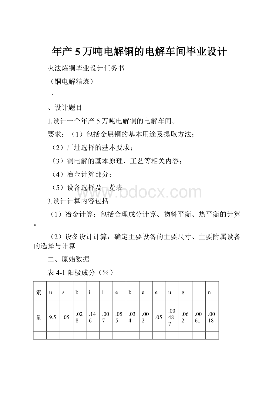 年产5万吨电解铜的电解车间毕业设计.docx