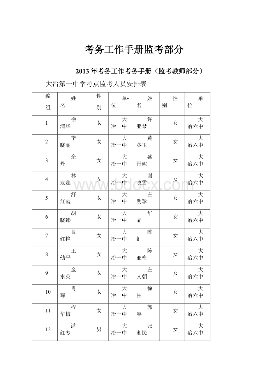 考务工作手册监考部分.docx