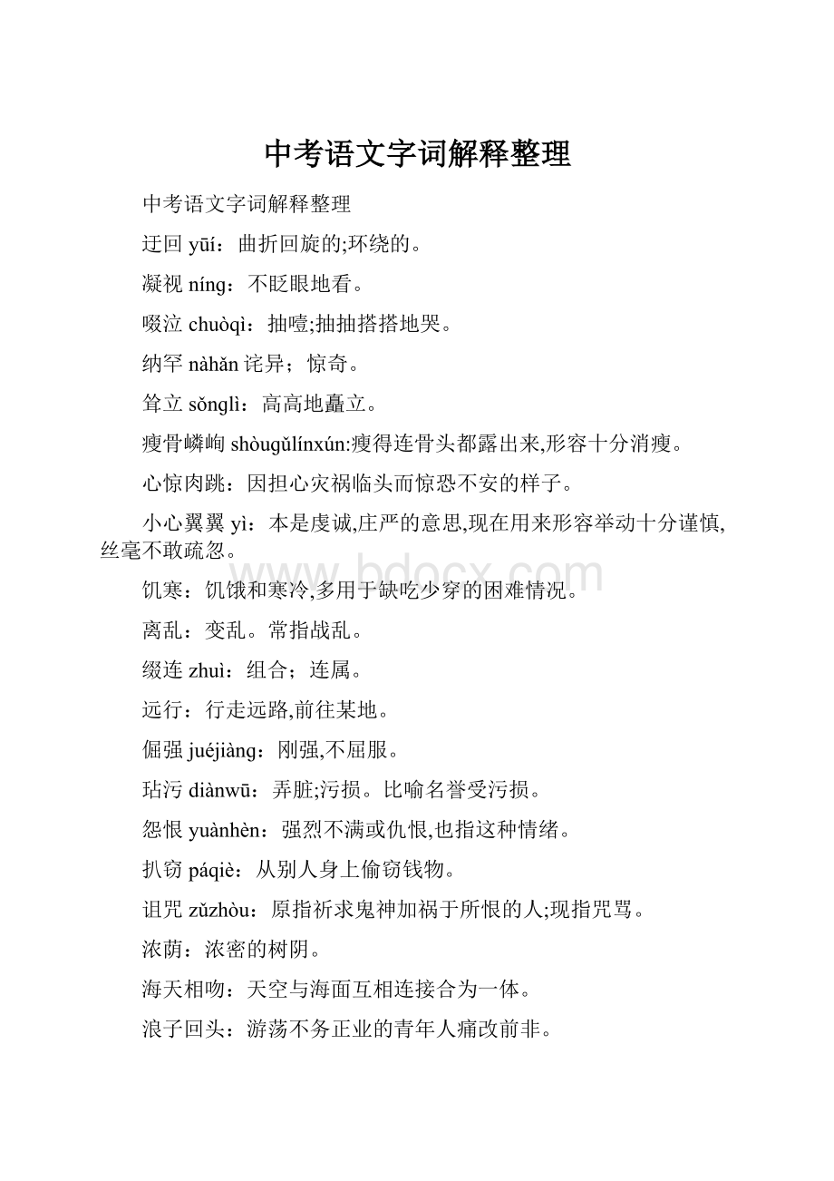 中考语文字词解释整理.docx_第1页