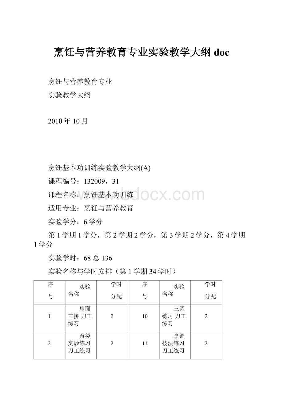 烹饪与营养教育专业实验教学大纲doc.docx