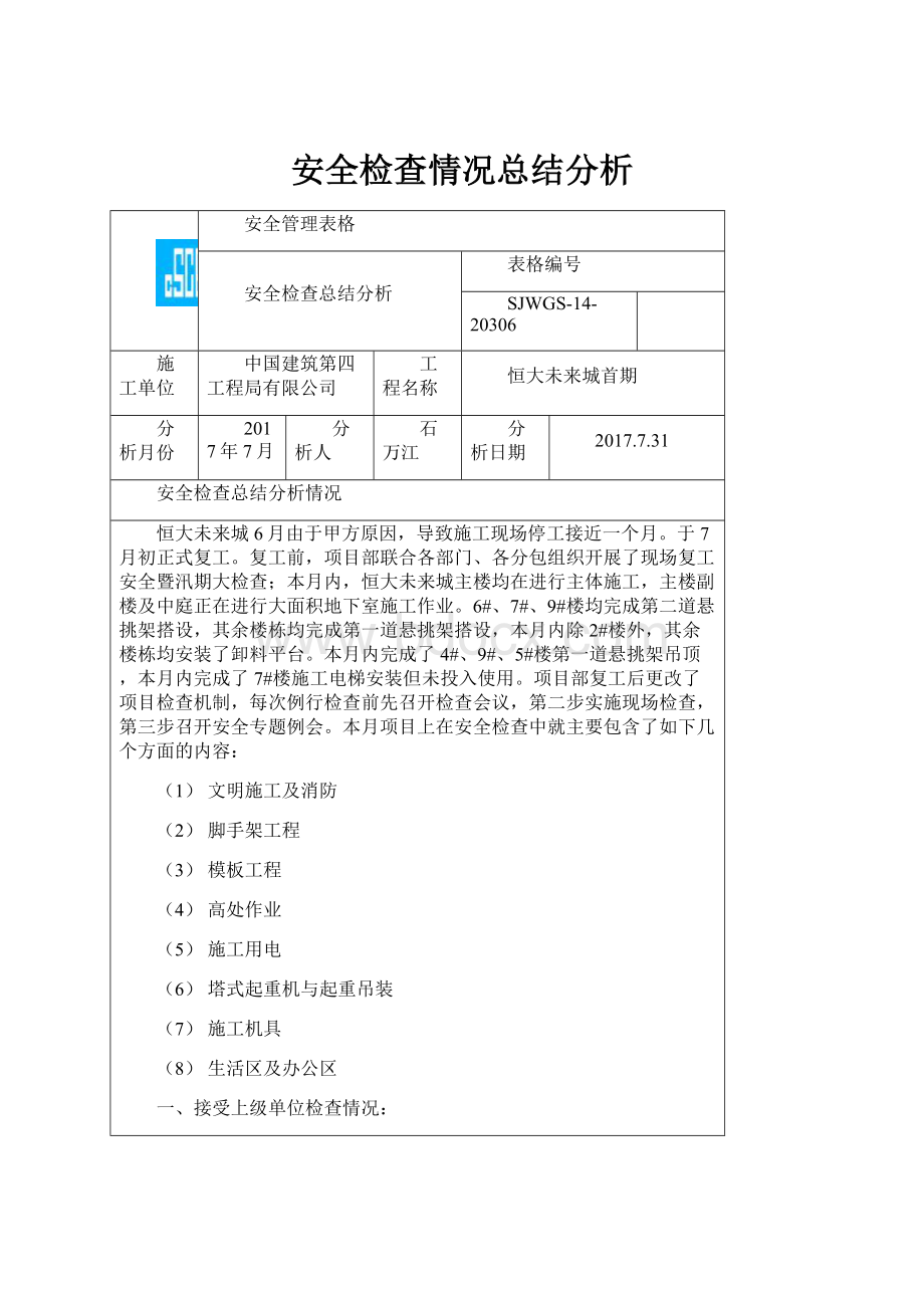 安全检查情况总结分析.docx