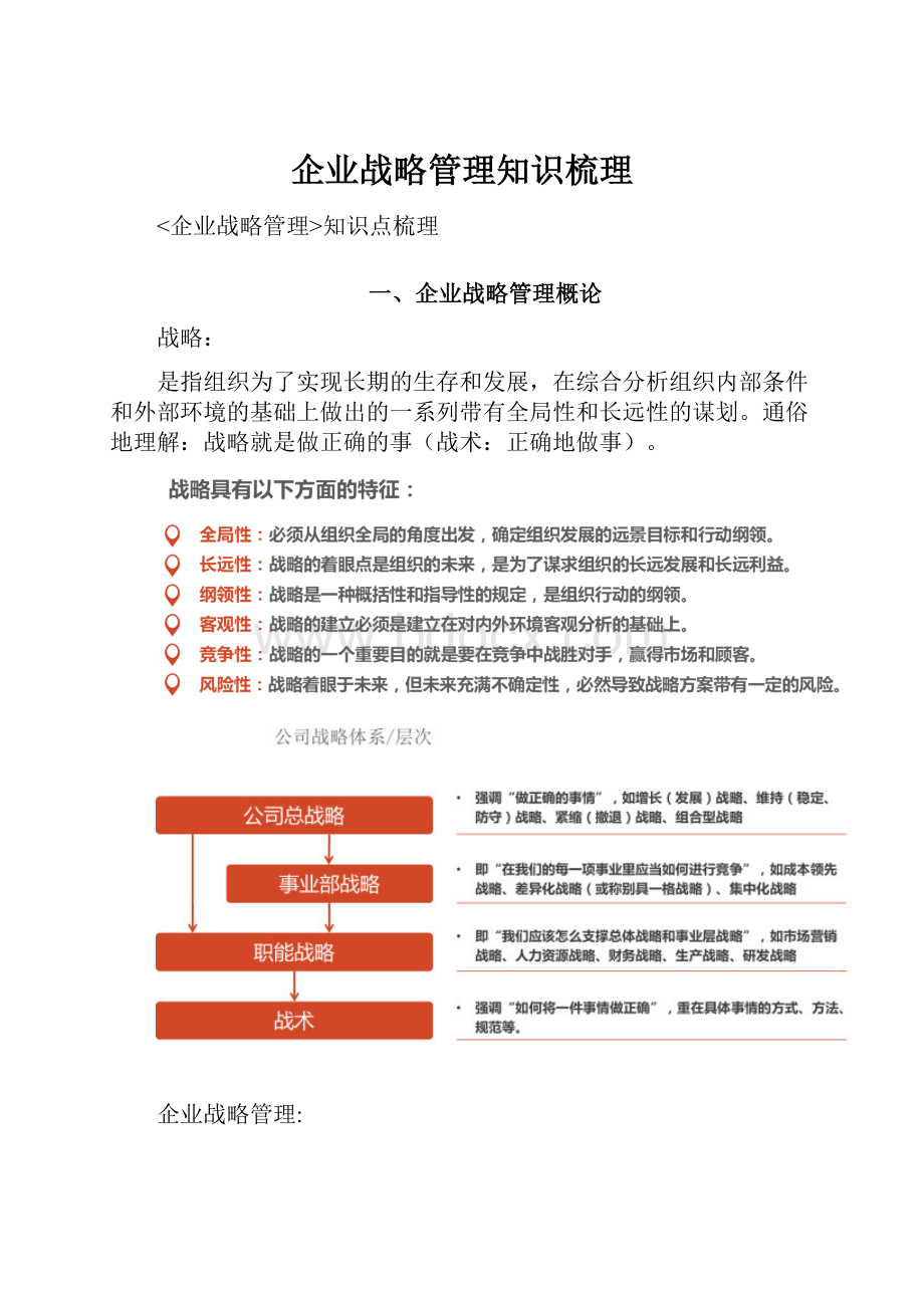 企业战略管理知识梳理.docx