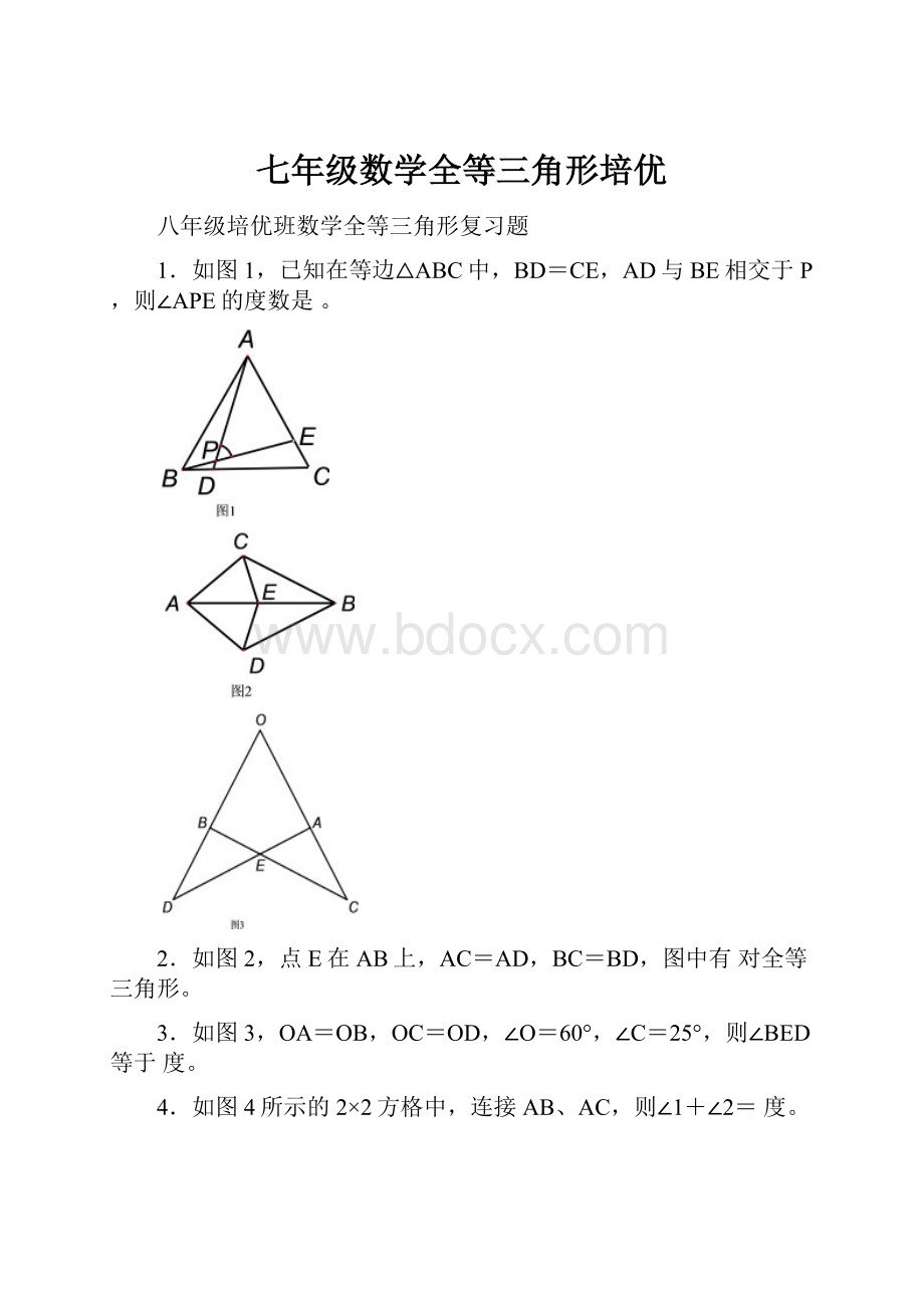 七年级数学全等三角形培优.docx