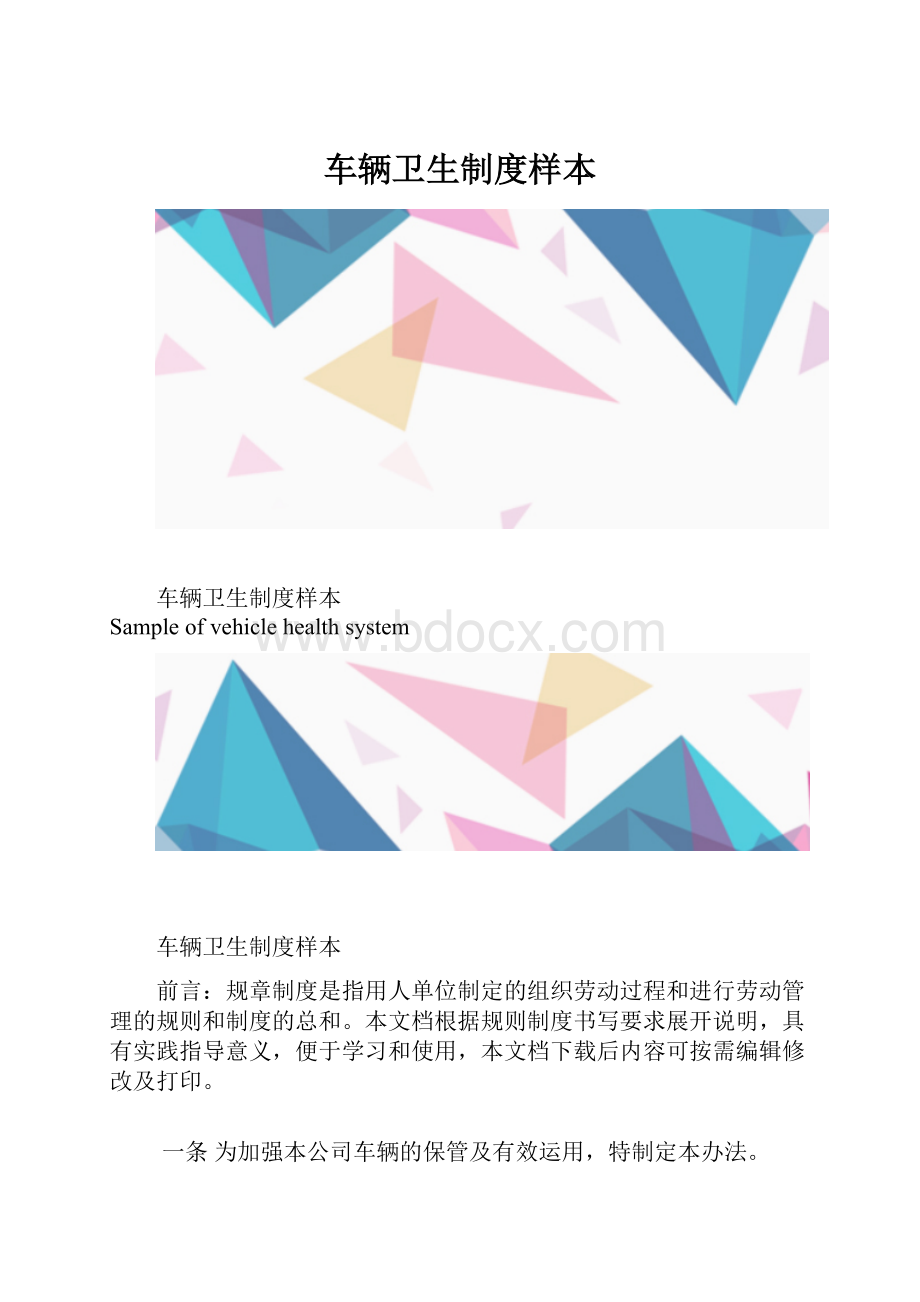 车辆卫生制度样本.docx