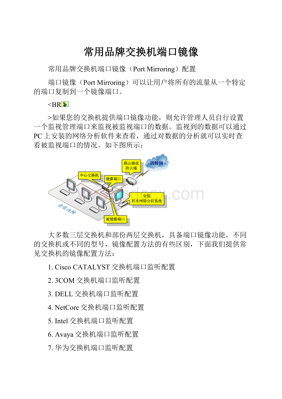 常用品牌交换机端口镜像.docx_第1页