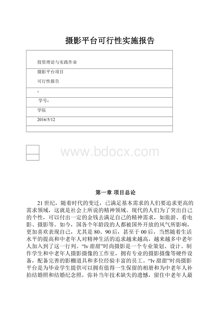 摄影平台可行性实施报告.docx