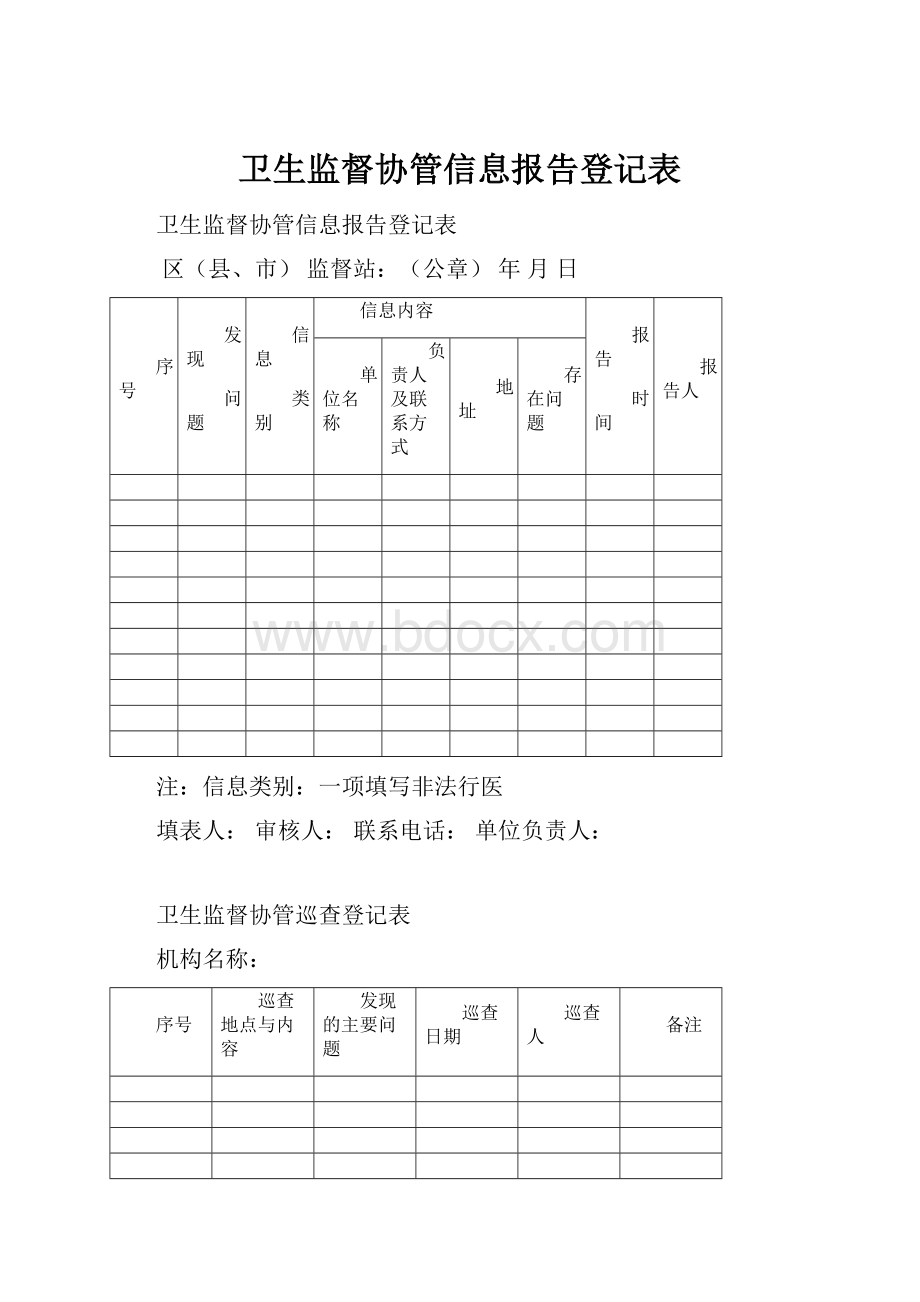 卫生监督协管信息报告登记表.docx