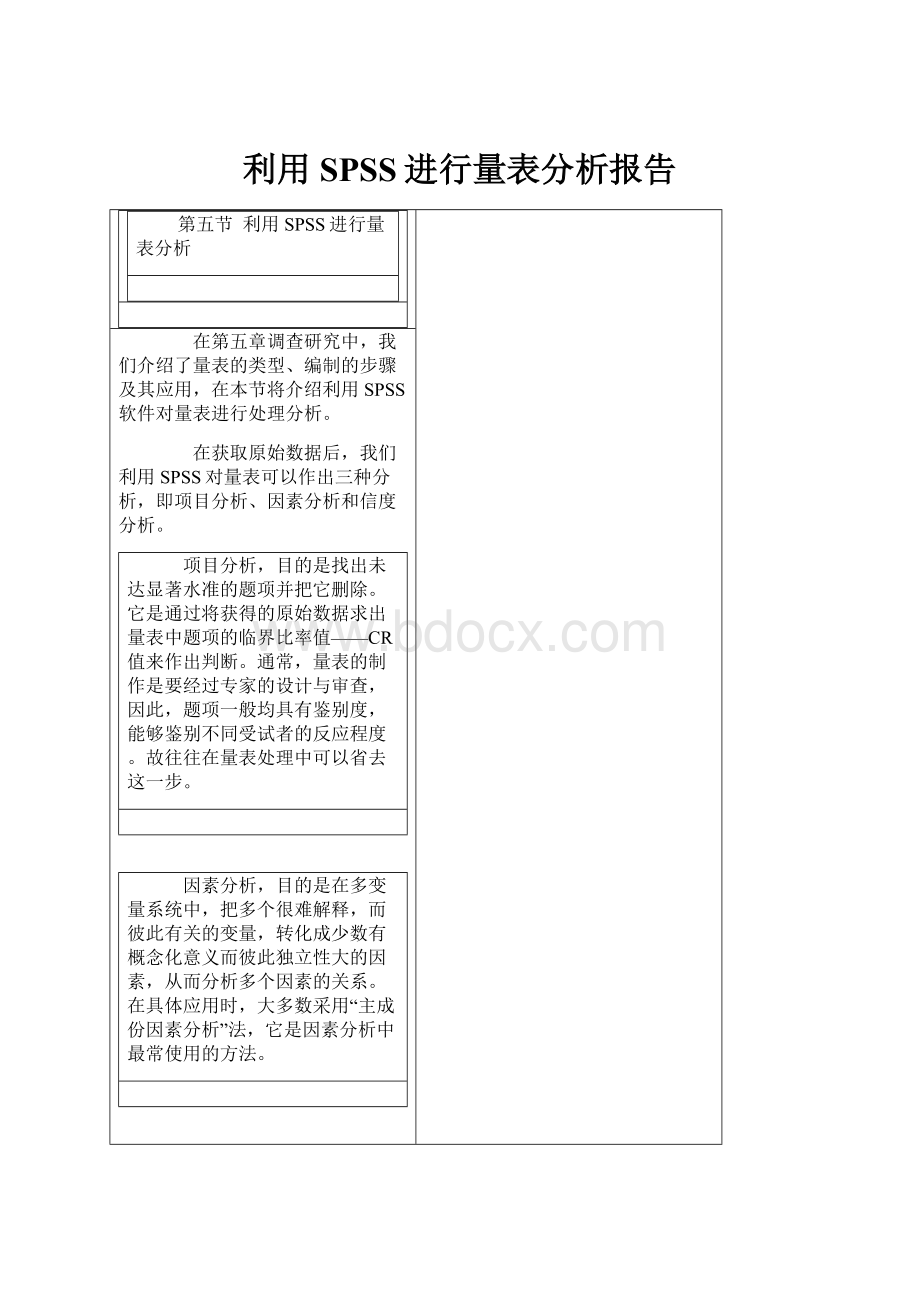 利用SPSS进行量表分析报告.docx_第1页