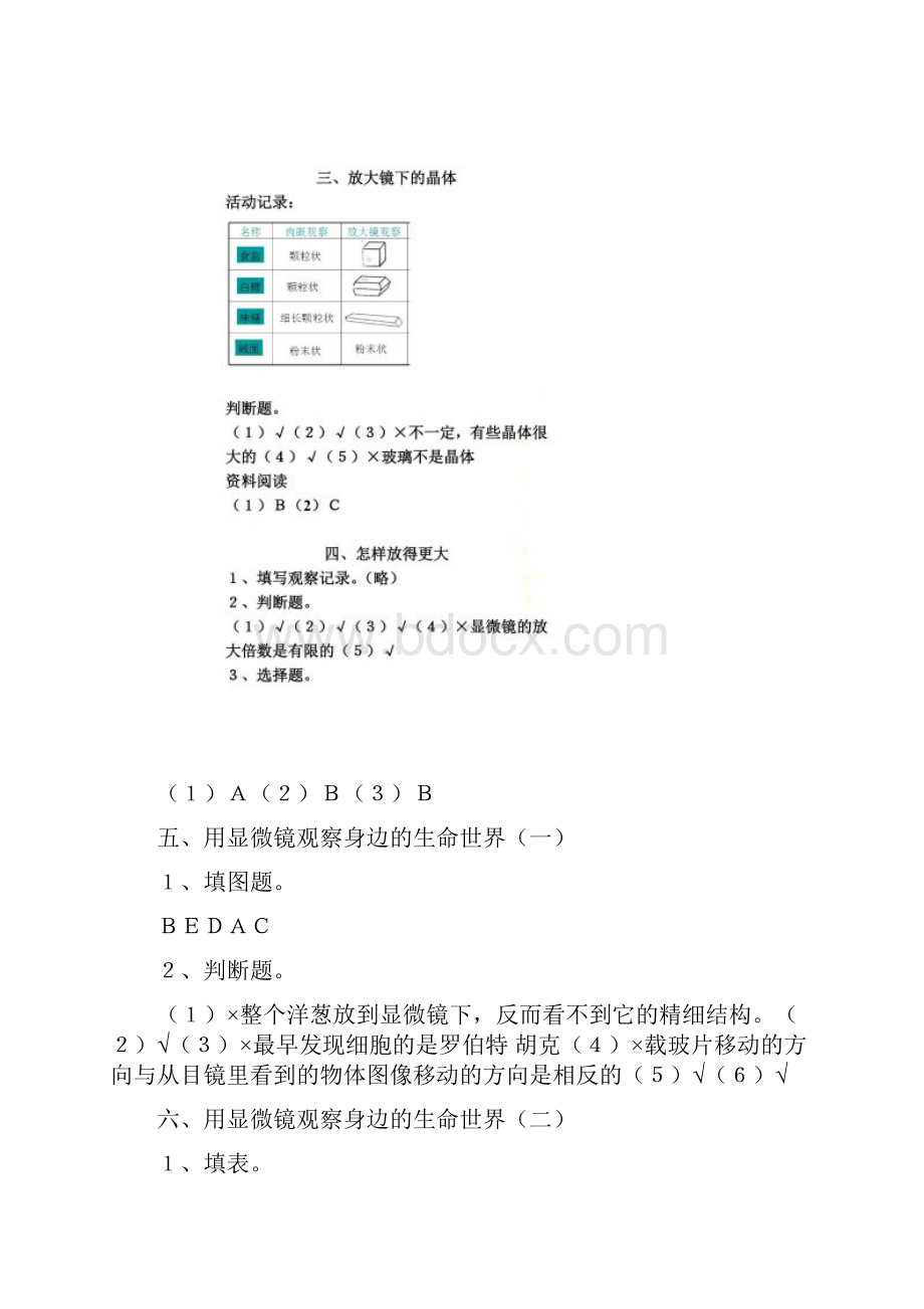 新教科版六年级下册科学作业本参考答案含活动记录.docx_第3页