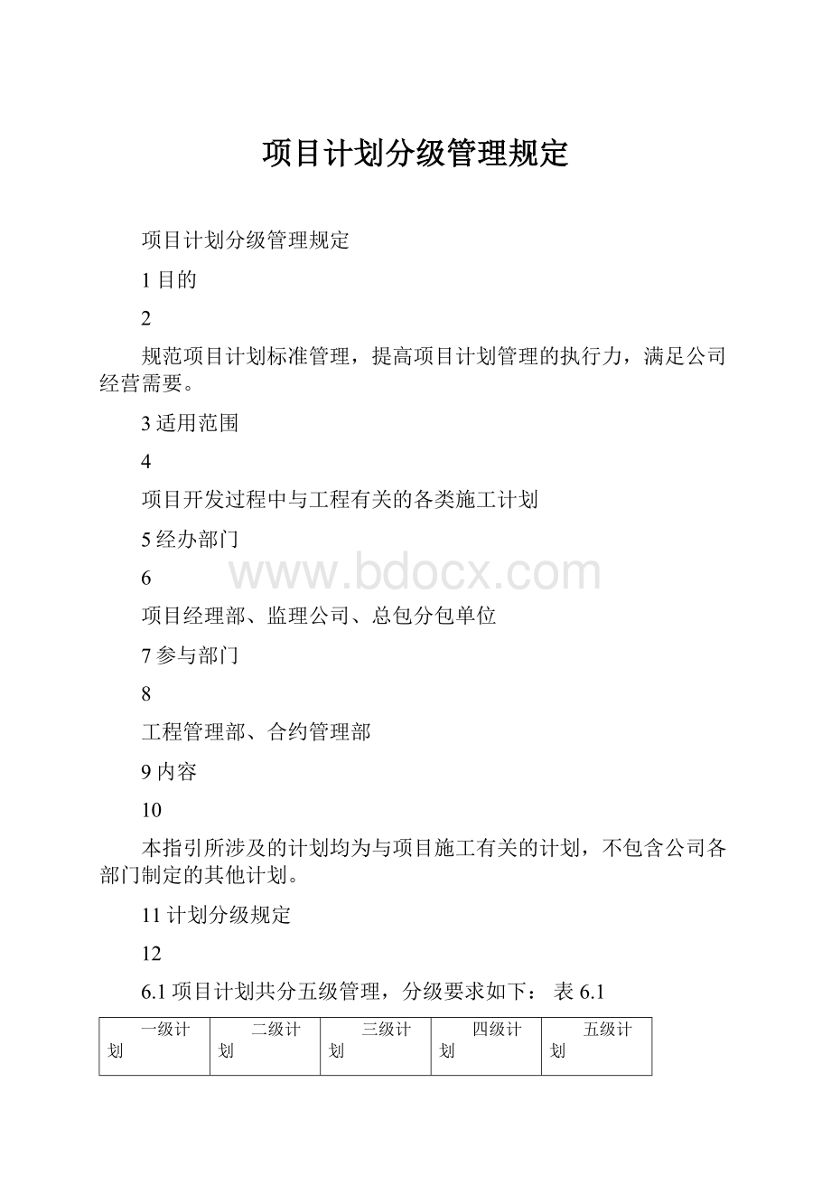 项目计划分级管理规定.docx_第1页