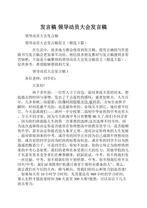 发言稿 领导动员大会发言稿.docx