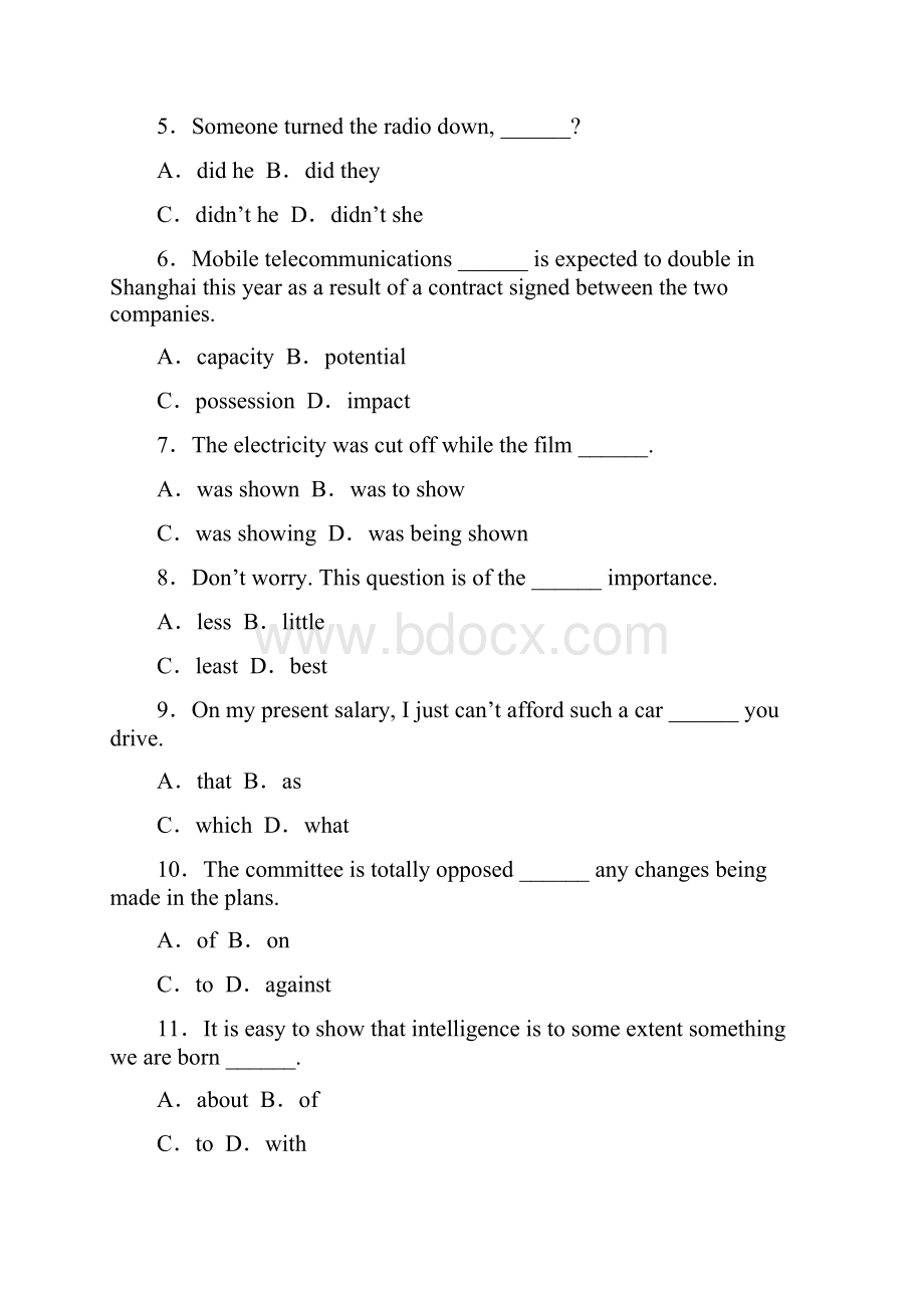 全新整理全国综合英语二试题及答案解析.docx_第2页