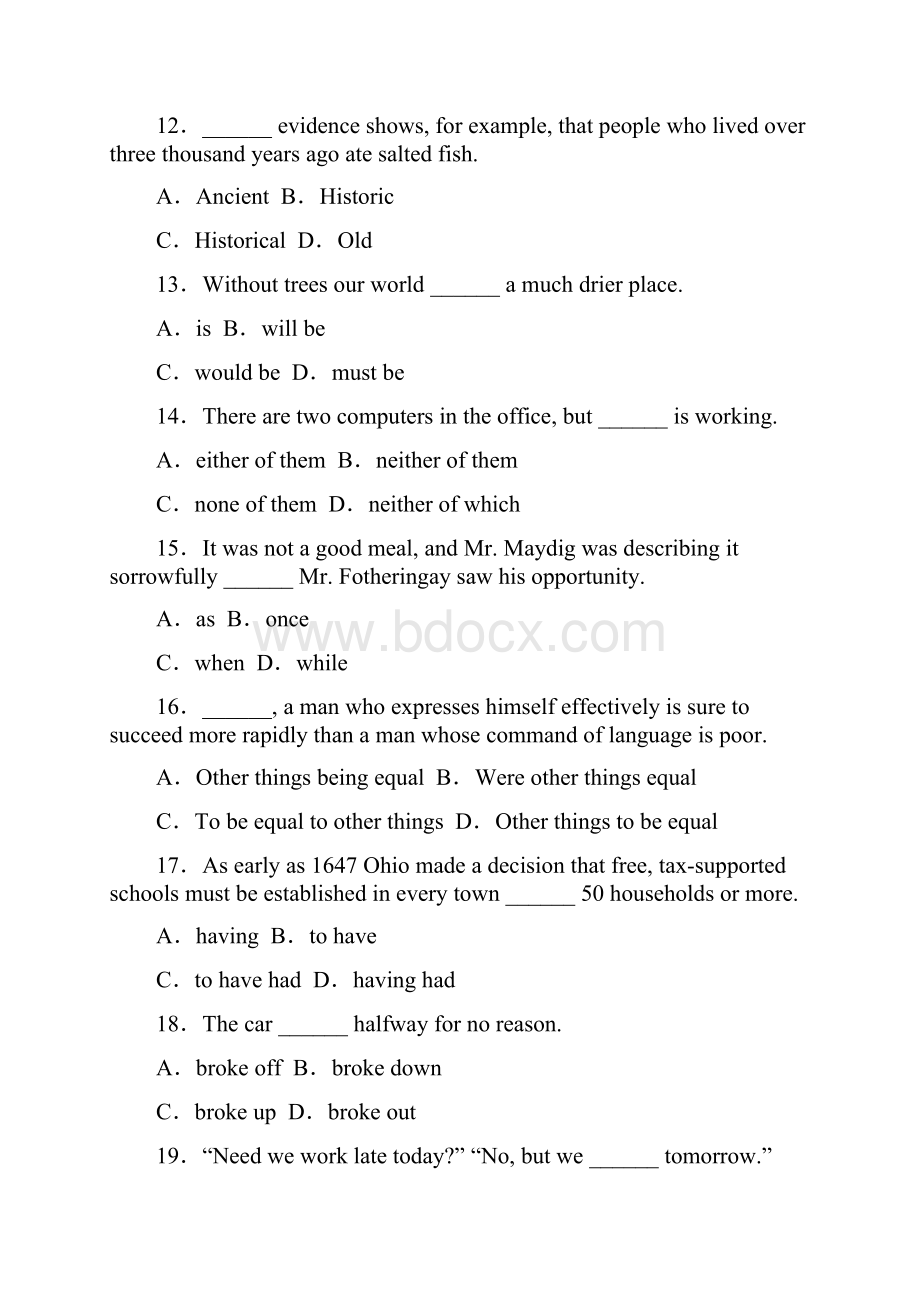 全新整理全国综合英语二试题及答案解析.docx_第3页