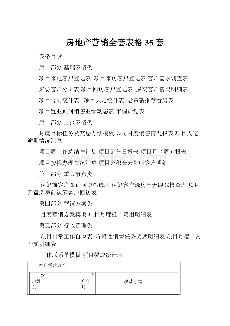 房地产营销全套表格35套.docx