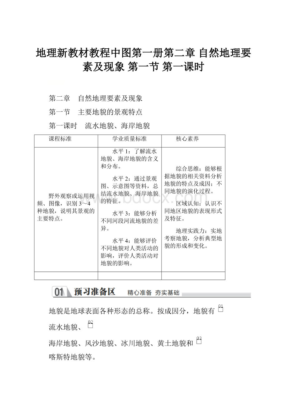 地理新教材教程中图第一册第二章 自然地理要素及现象第一节第一课时.docx