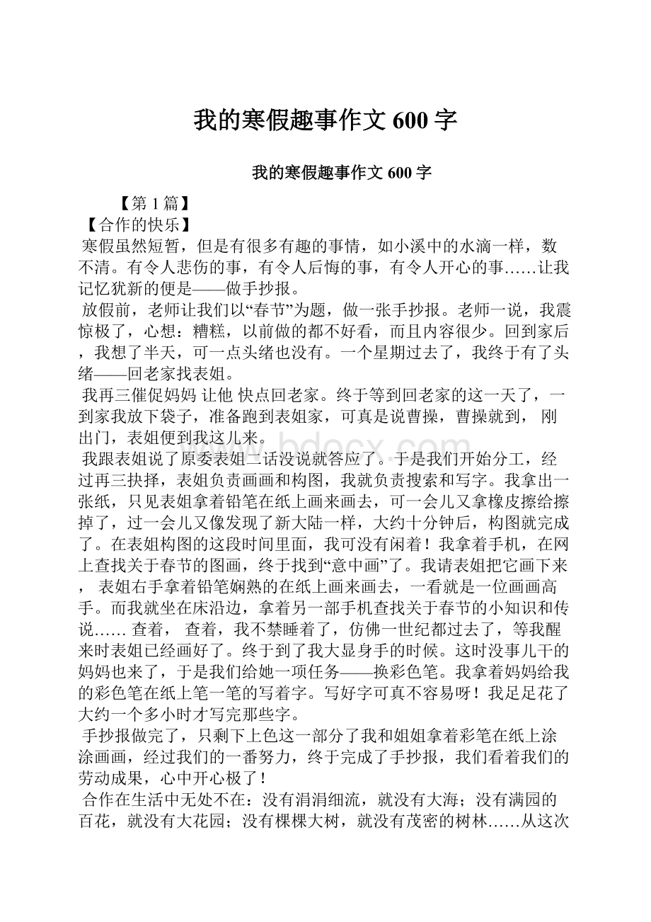 我的寒假趣事作文600字.docx