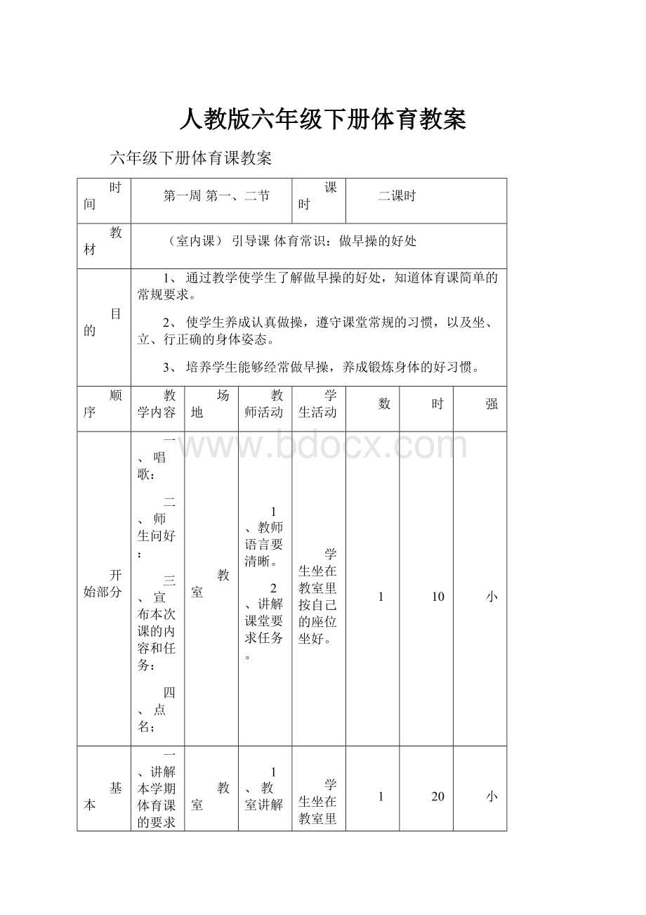 人教版六年级下册体育教案.docx_第1页