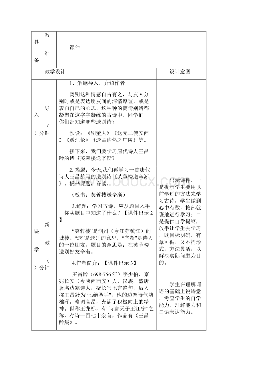 春部编版四年级语文下册21 古诗三首表格式教案.docx_第2页