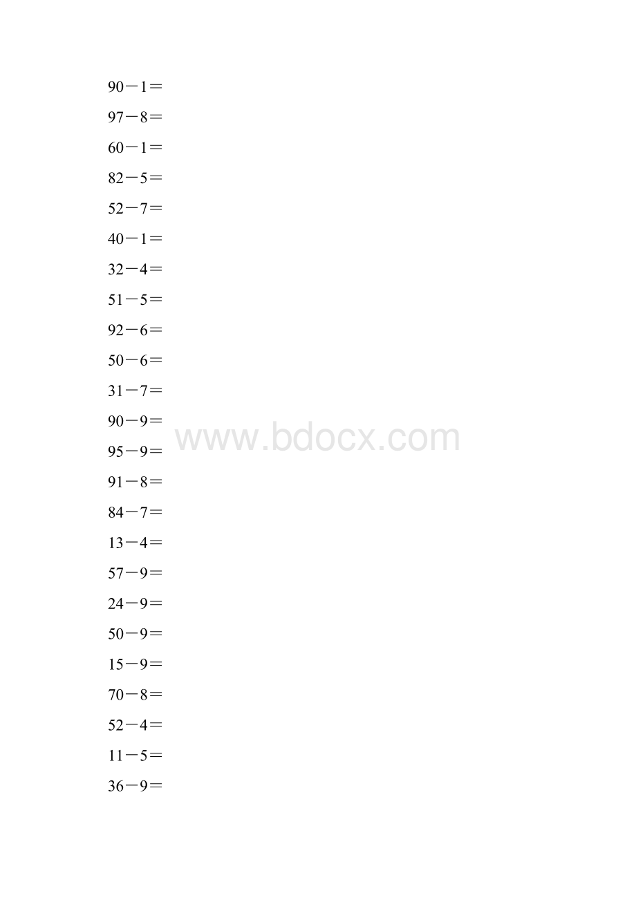 100以内两位数减一位数退位减500道.docx_第2页