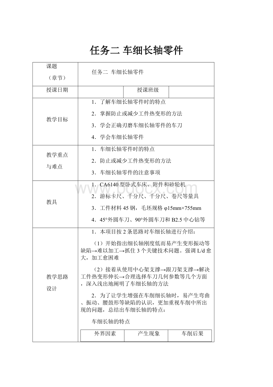 任务二车细长轴零件.docx