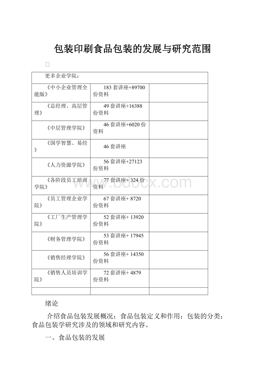 包装印刷食品包装的发展与研究范围.docx