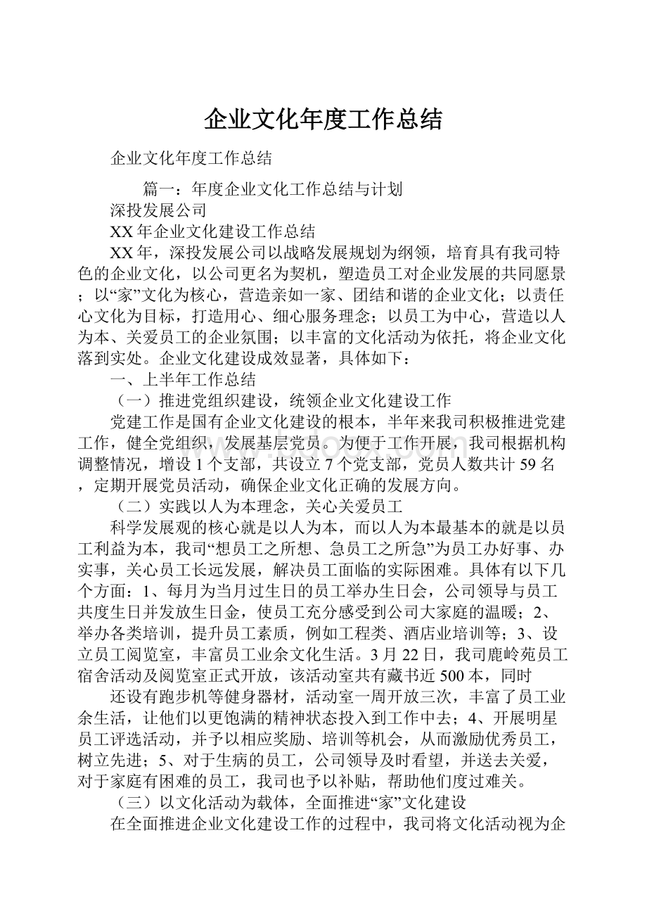 企业文化年度工作总结.docx