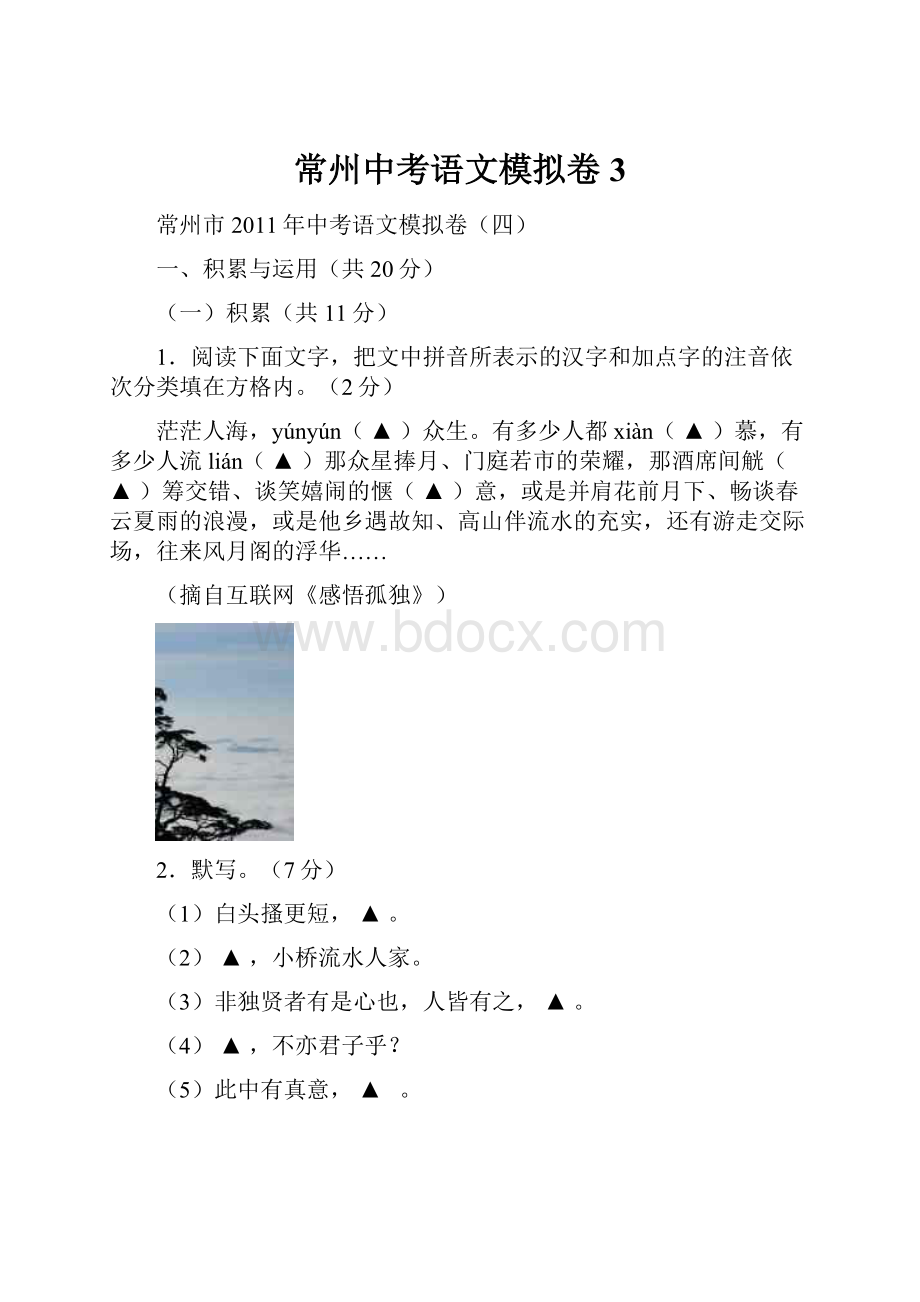 常州中考语文模拟卷3.docx_第1页