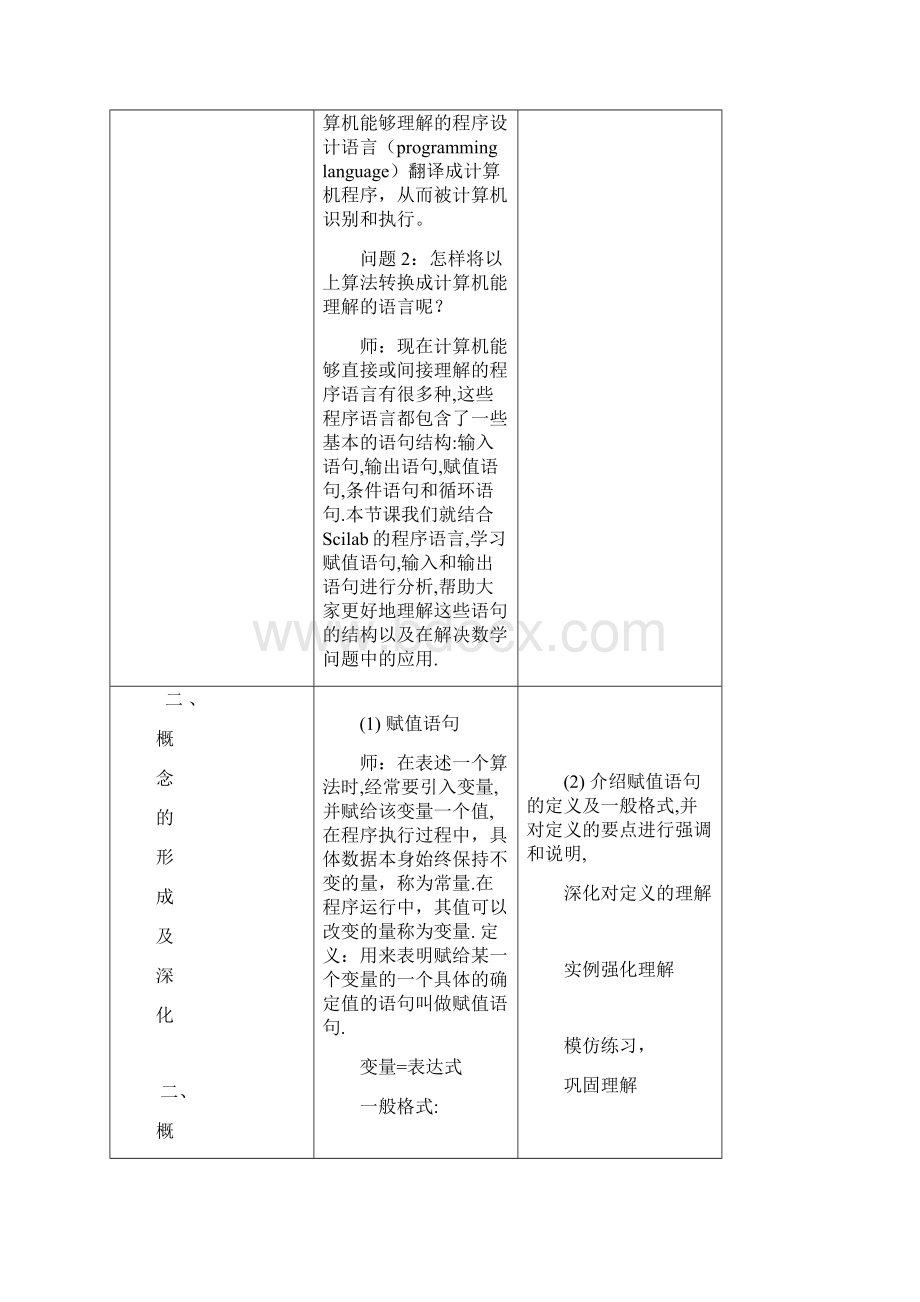 121赋值输入和输出语句优秀教案.docx_第3页