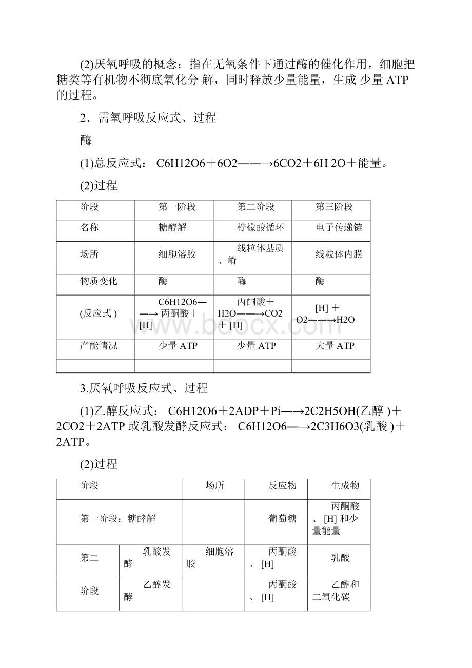 版生物浙江省学业水平考试专题复习精美WORD全解析专题四细胞呼吸与光合作用.docx_第2页