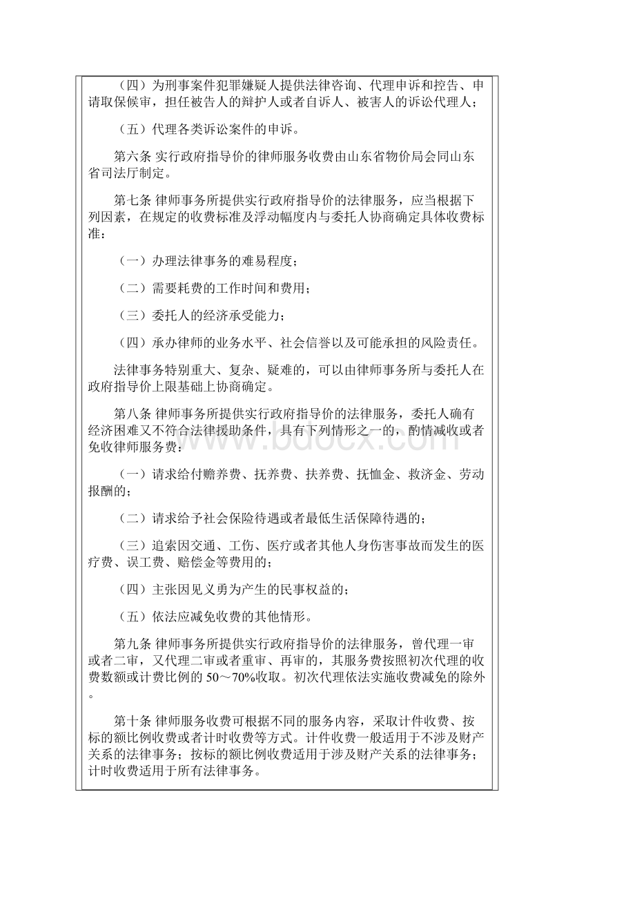 51施行的山东省律师服务收费标准.docx_第3页