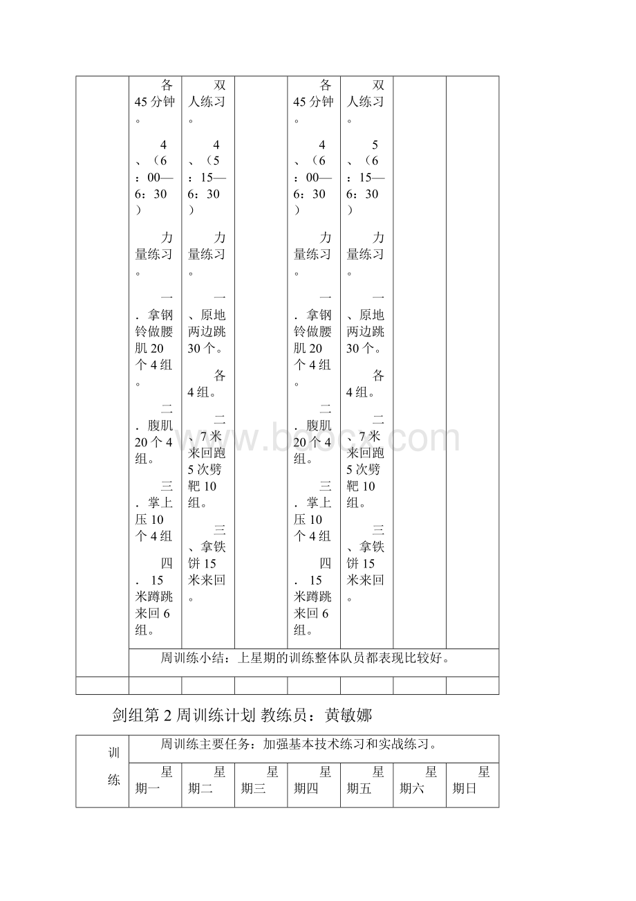 击剑周训练计划.docx_第2页