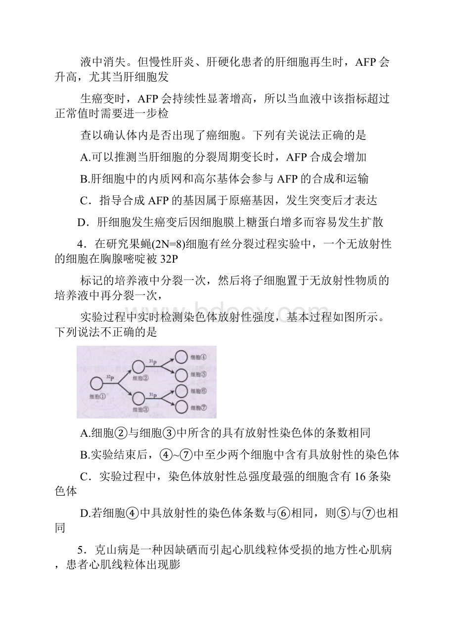 届四川省绵阳市高三第一次诊断性测试理科综合试题及答案.docx_第2页