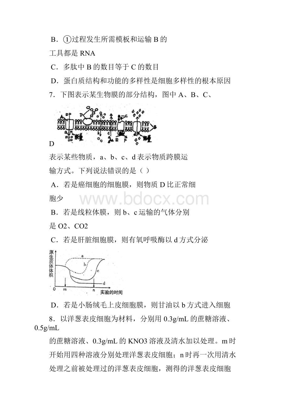 福建省福州三中届高三上学期期中考试 生物试题.docx_第3页