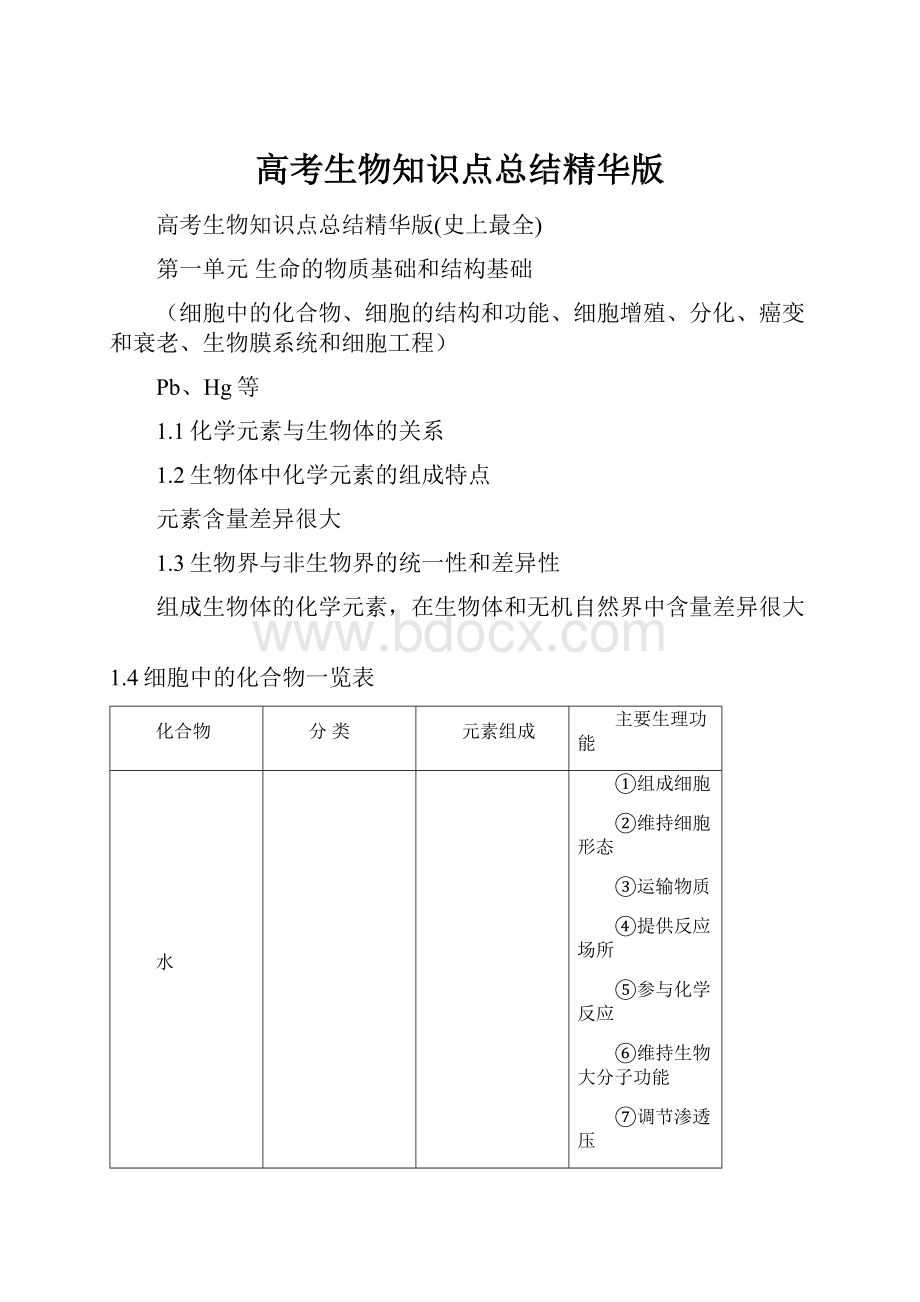 高考生物知识点总结精华版.docx