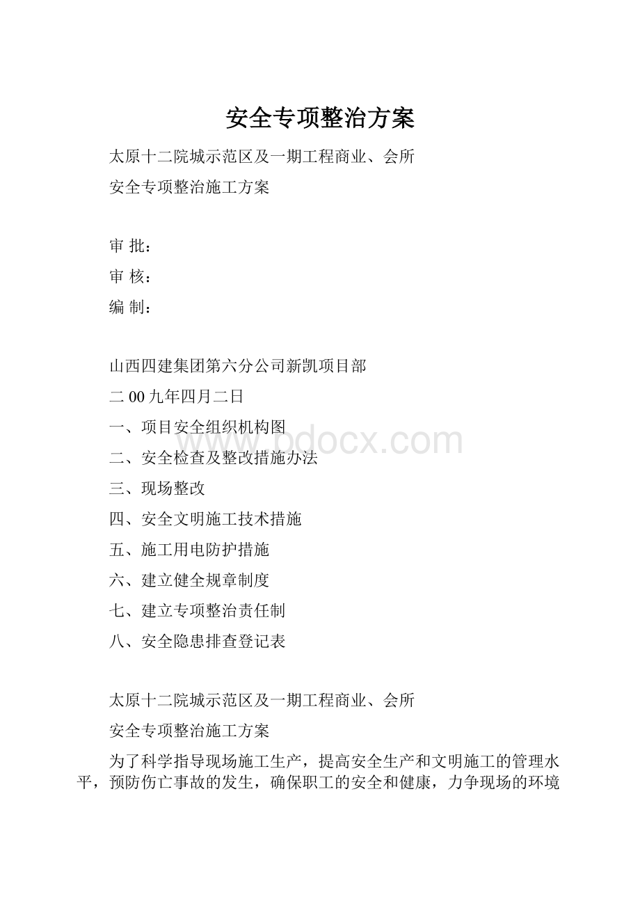 安全专项整治方案.docx