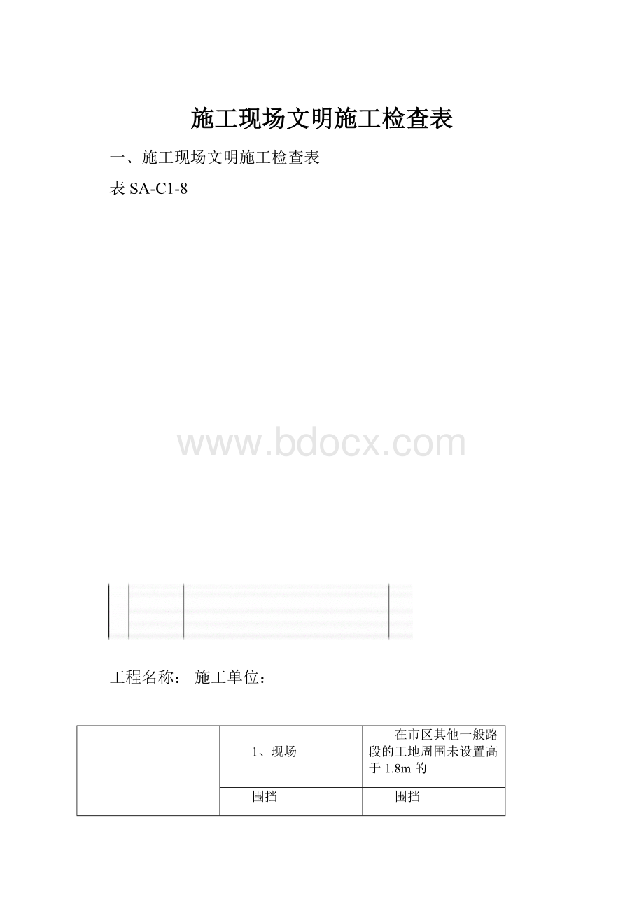 施工现场文明施工检查表.docx