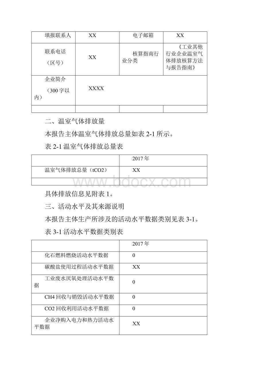 工业企业XX年度碳排放报告.docx_第2页