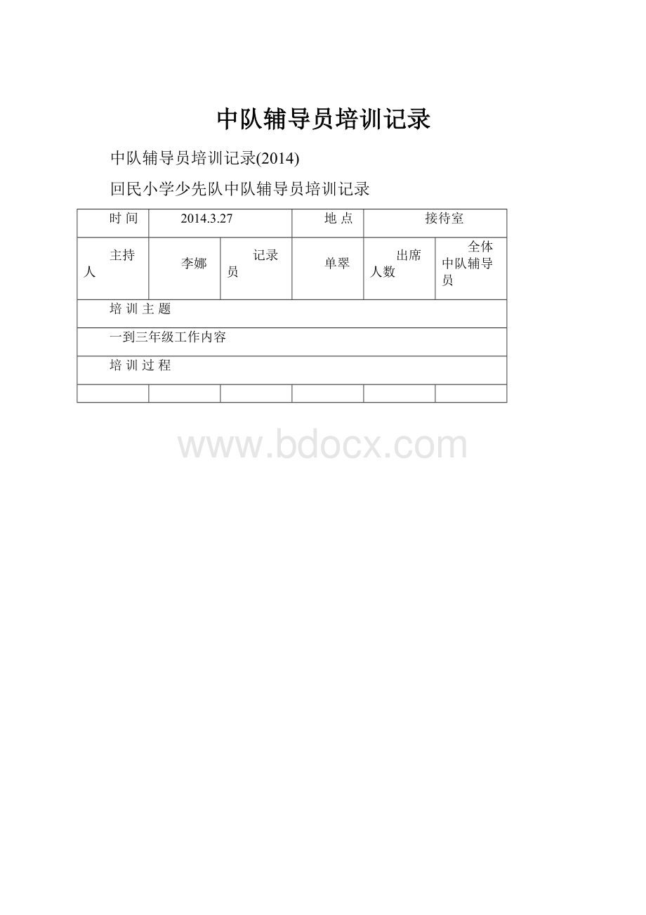 中队辅导员培训记录.docx_第1页