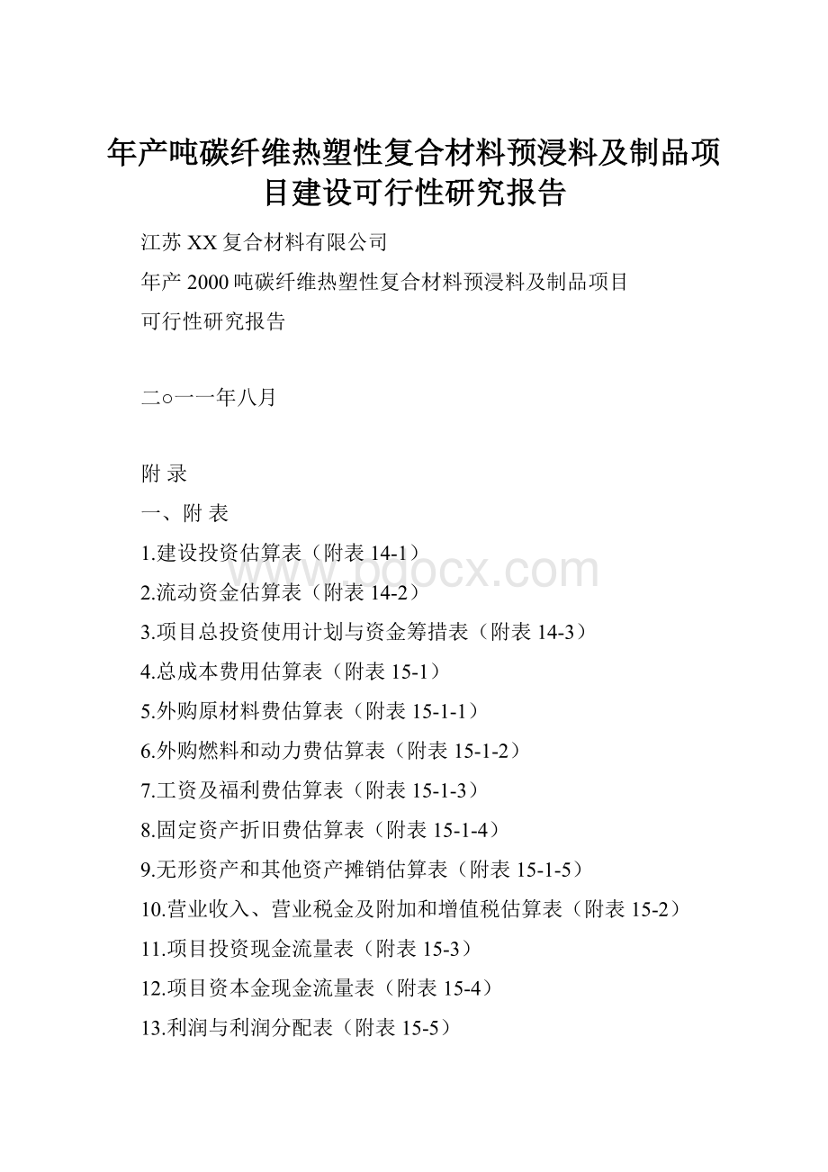 年产吨碳纤维热塑性复合材料预浸料及制品项目建设可行性研究报告.docx_第1页