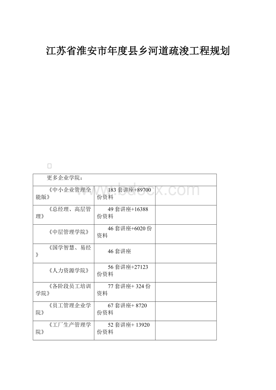 江苏省淮安市年度县乡河道疏浚工程规划.docx