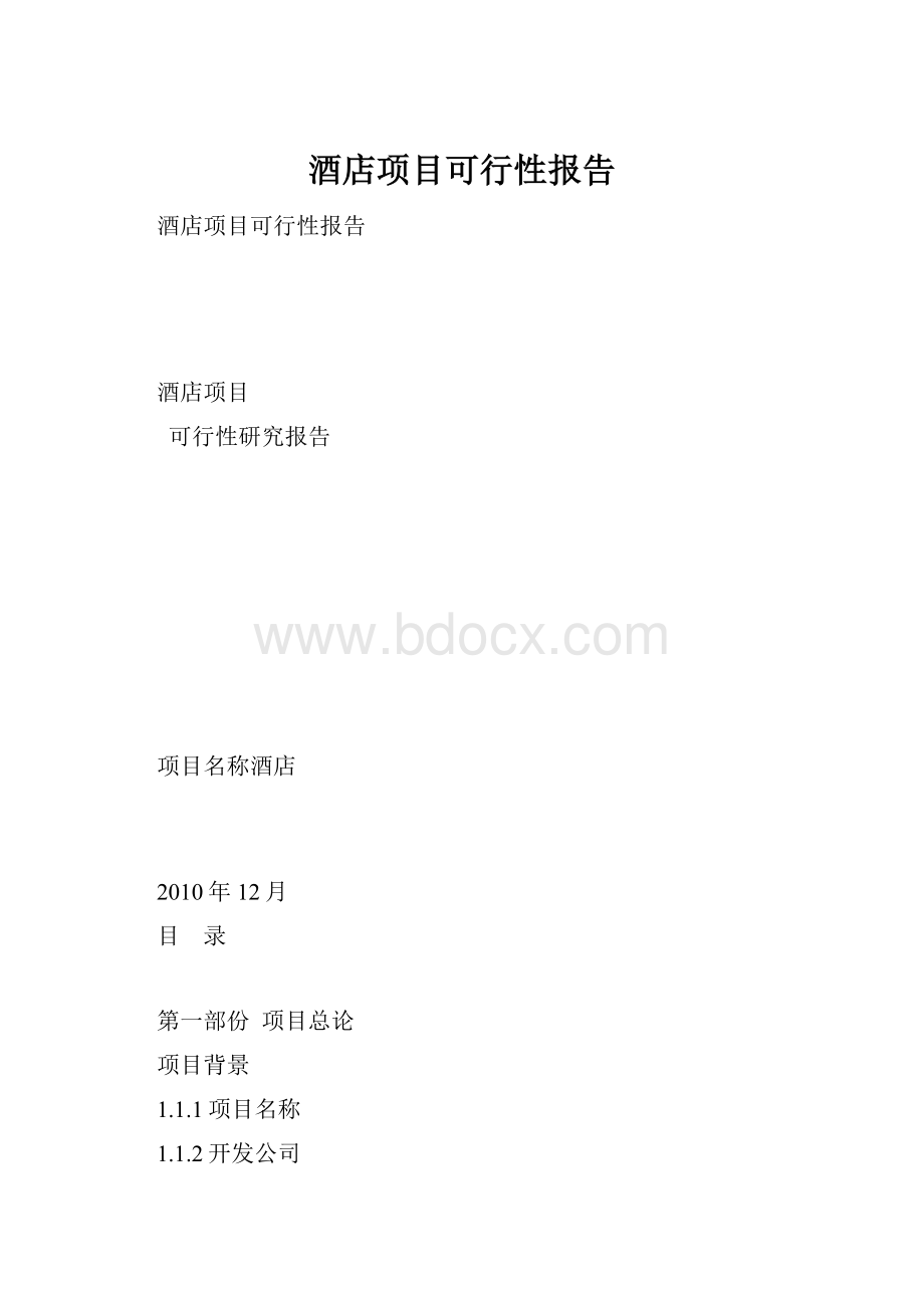 酒店项目可行性报告.docx