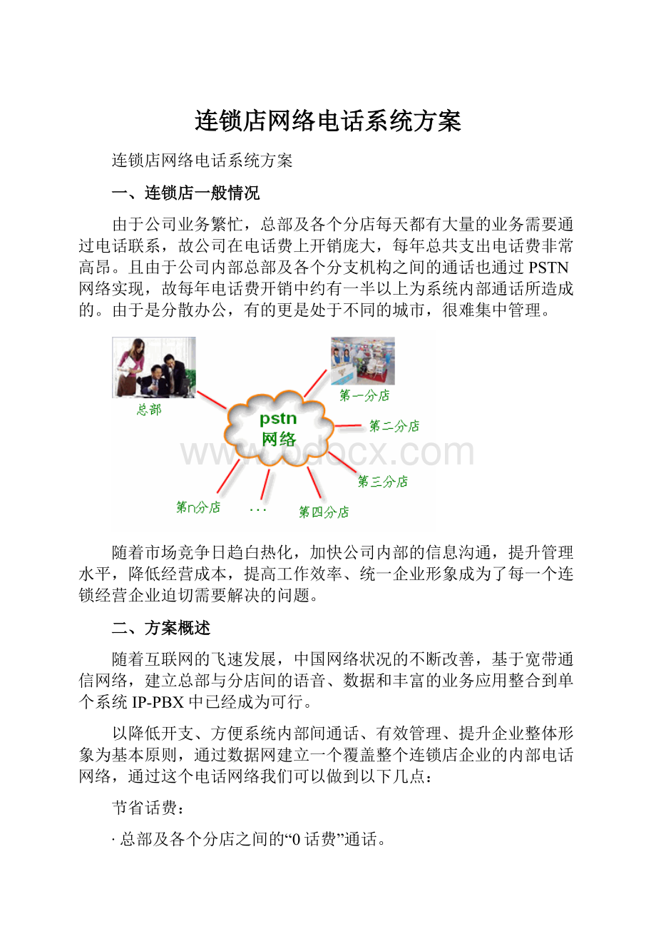 连锁店网络电话系统方案.docx