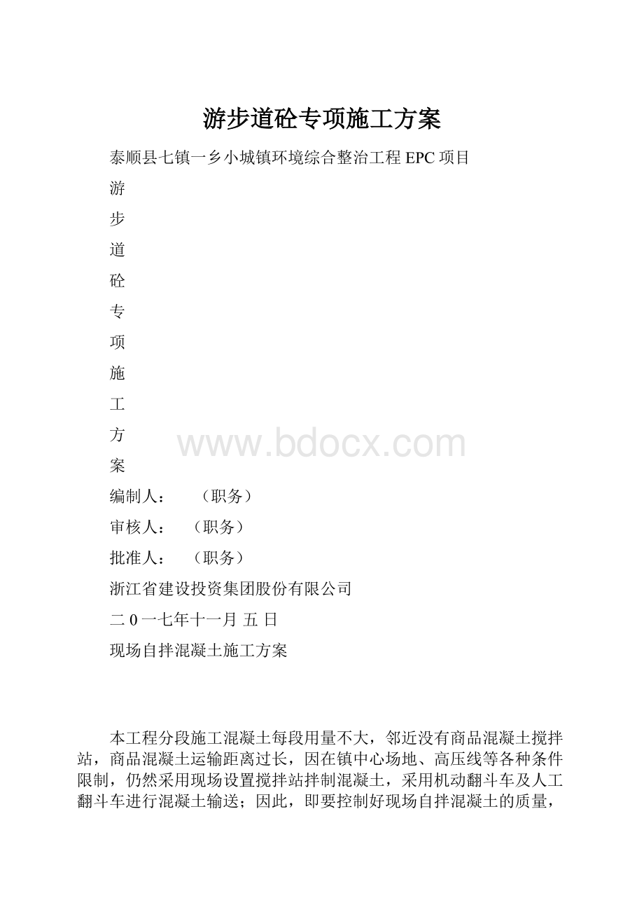 游步道砼专项施工方案.docx