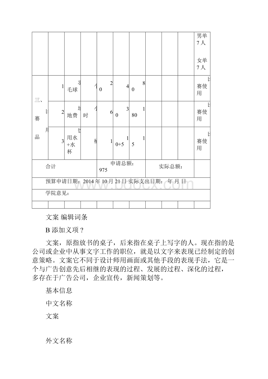 羽毛球比赛活动经费预算表.docx_第3页