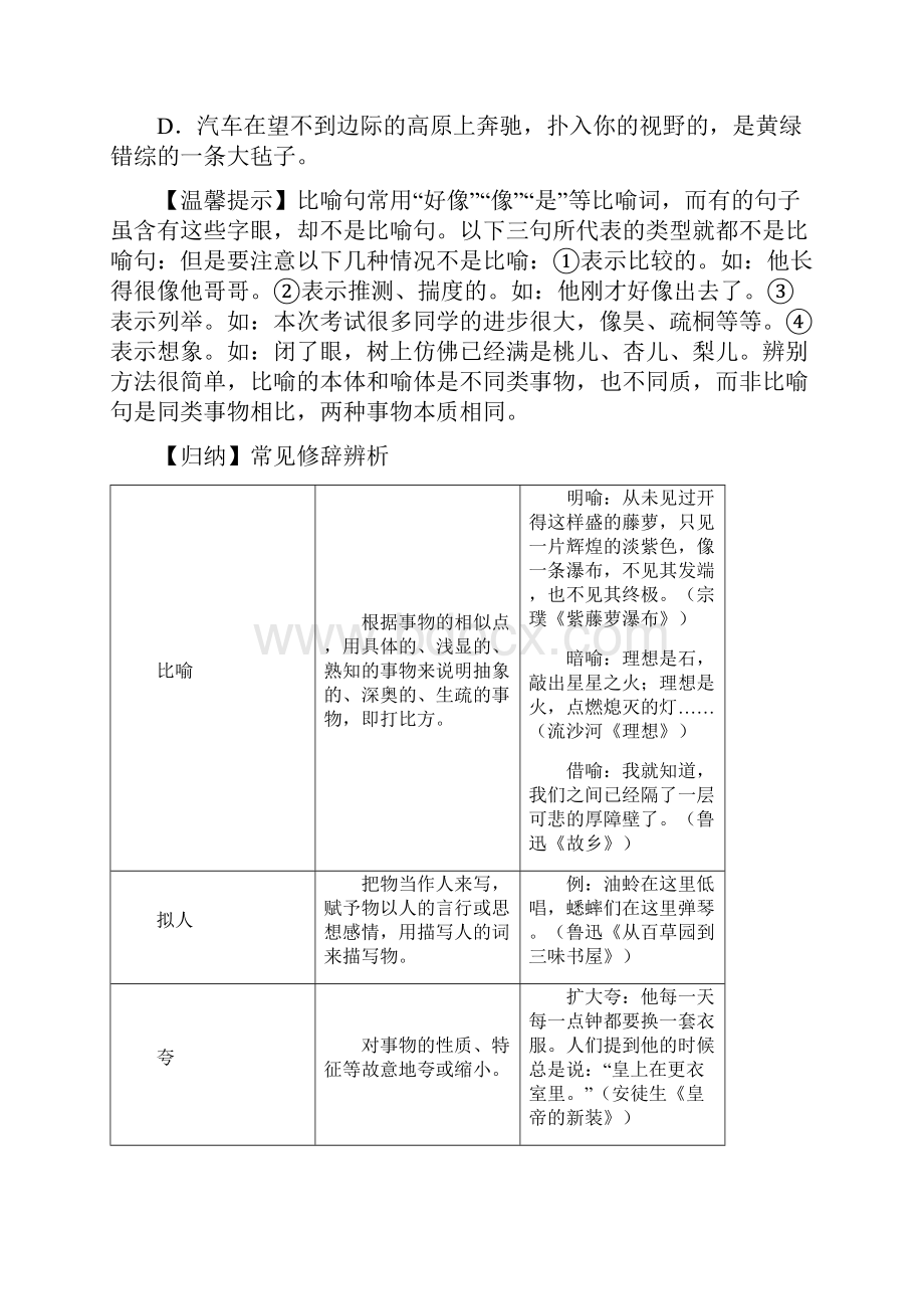 中学考试冲刺复习修辞手法.docx_第2页