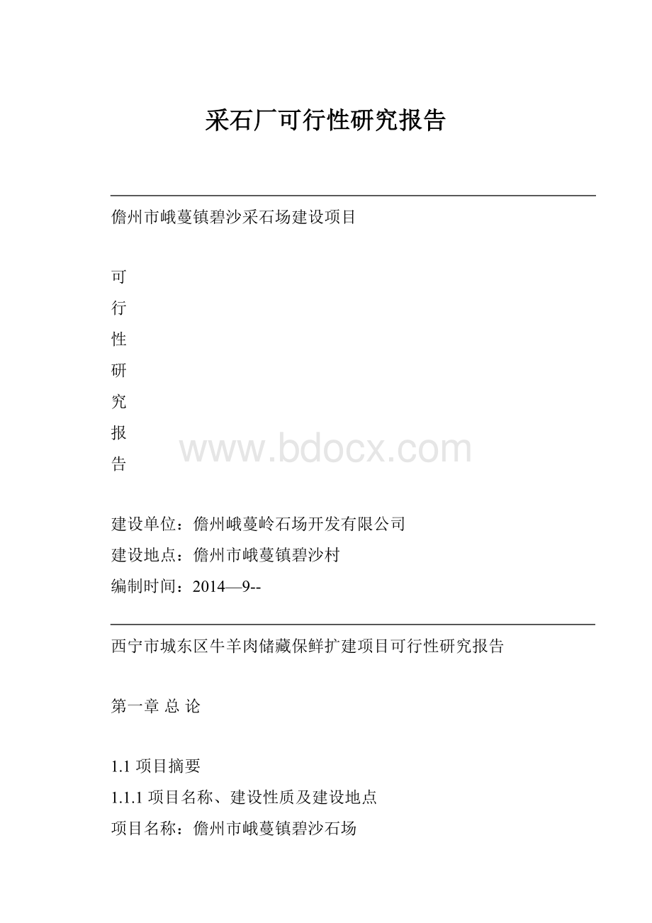 采石厂可行性研究报告.docx