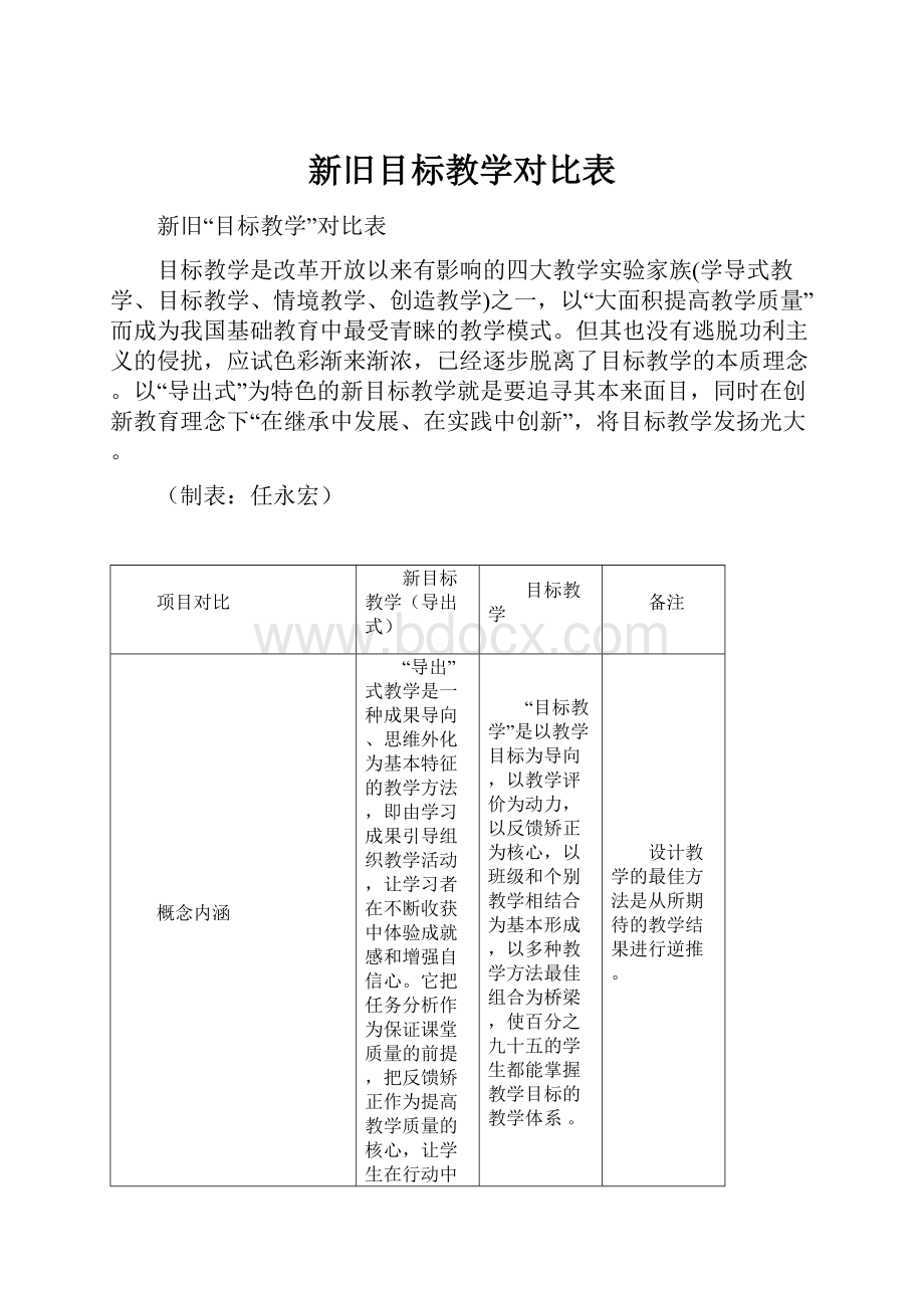 新旧目标教学对比表.docx